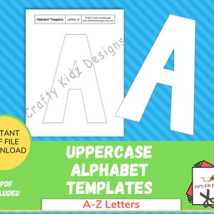 Modelos de alfabeto maiúsculo, perfeitos para artesanato com letras, carta da semana, pré-escola, artesanato para crianças e creches, artesanato para crianças