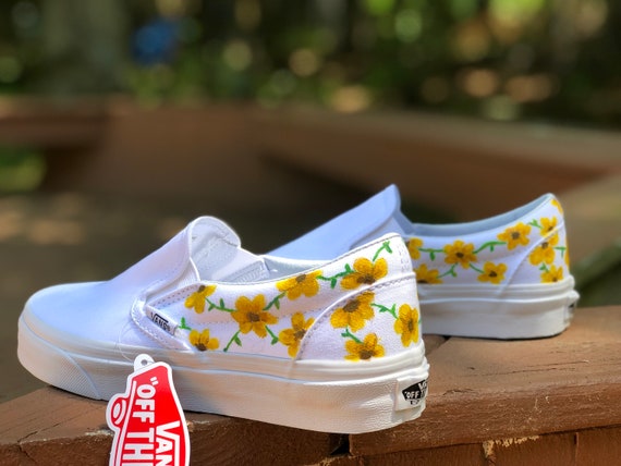 flower vans slip on