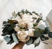 Sola Flowers White Bridal Bouquet, Bridesmaid Bouquet, Boho Wood Flowers Bouquet 