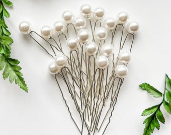 Pearl Wedding Hair Pins - Gold Set Hair Pins - Pearl Bridal Hair Piece