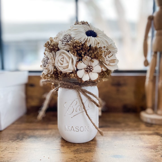 wood and twine unique rustic shower wedding Table numbers nature centerpiece for mason jar quart wooden party favor