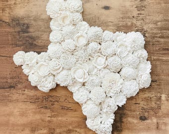 Texas Wood Sign - Wall Decor, Texas State, Sola Flowers, Home Decor , Housewarming Gift, Farmhouse Decor, Country Decor, Rustic Decor