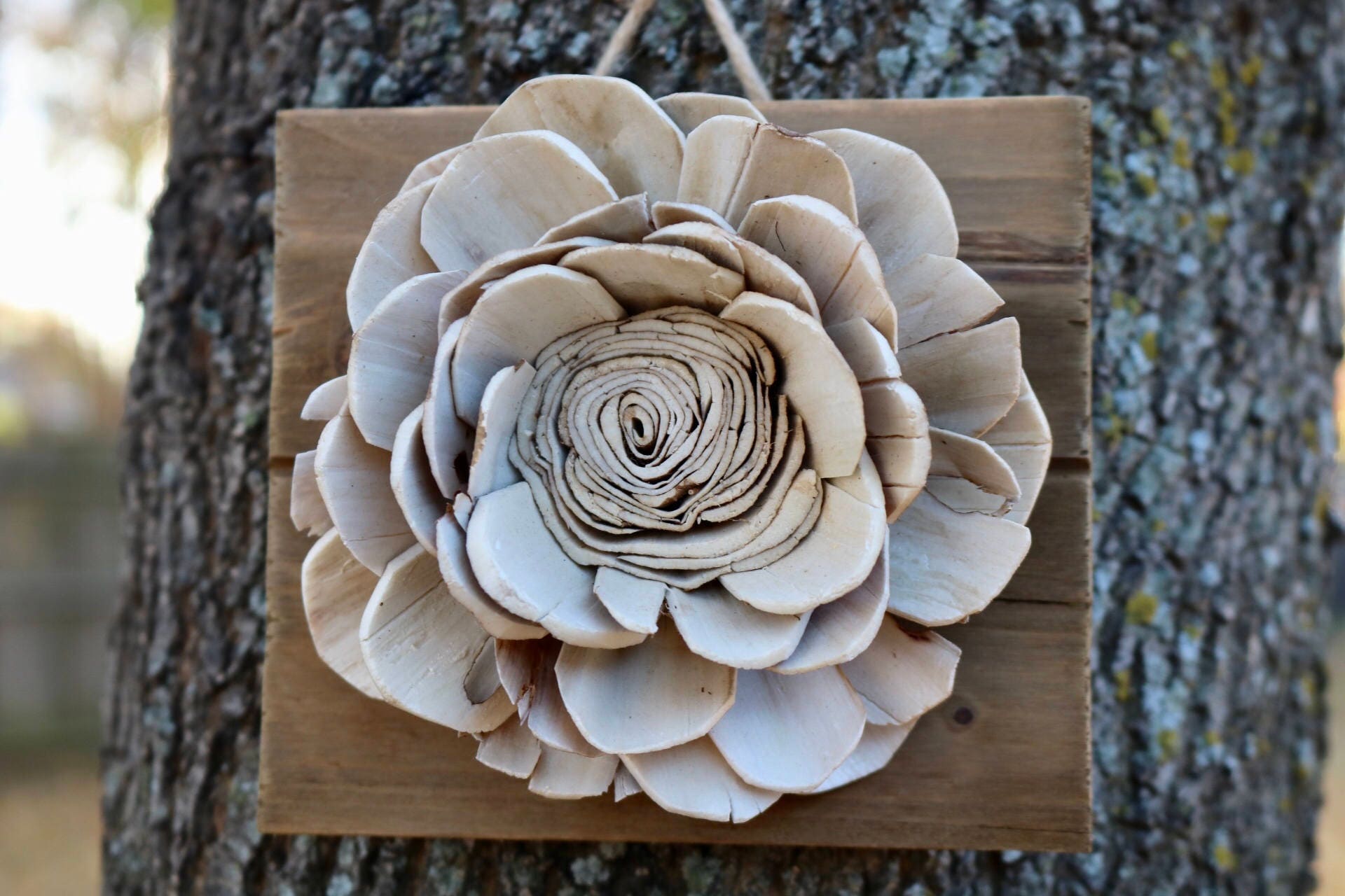 Wall Decor Flowers Lotus Sola Wood Flower Plaque of Rustic Etsy