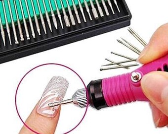 30 Nail Art Electric File Drill Bits Rerlacement Manicure Pedicure Kit Set Tool