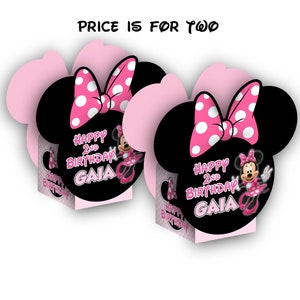 Minnie Mouse Pink Birthday Personalized Table Centerpiece SET of TWO