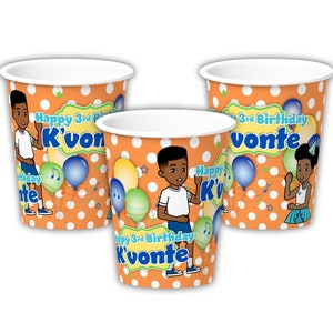 Gracie's Corner BOY Birthday Party, Personalized Party Cups, pack of 12