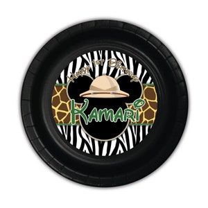 Mickey Mouse Jungle Safari Party Personalized Meal Plates, pack of 12