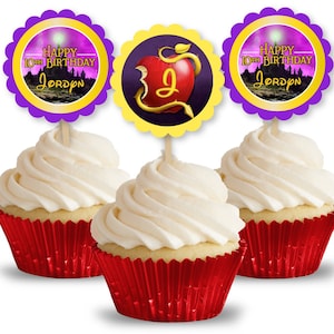 Descendants 3 Party, Personalized Cupcake Toppers, pack of 12