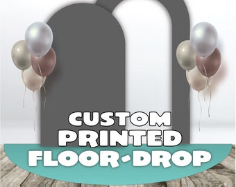 Custom Print, Your Theme Vinyl Floor-Drop, 72x36 inches, 6 feet wide half circle, party floor mat, floor covering backdrop mat