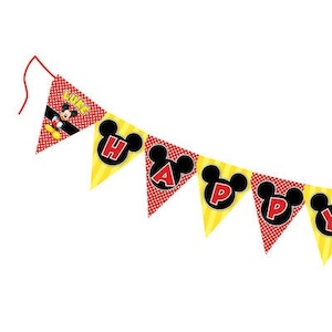 Mickey Mouse Classic Birthday Personalized Banner Decoration bild 1