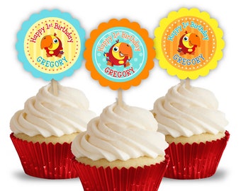 VocabuLarry BabyFirstTV Party, Personalized Cupcake Toppers, pack of 12