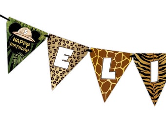 Mickey Mouse Jungle Safari Birthday Party Personalized Banner Decoration