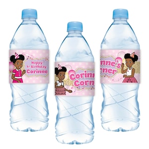 Gracie&#39;s corner party personalized water bottle labels pack of 15, officially licensed product