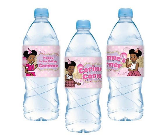 Gracie's corner party personalized water bottle labels pack of 15, officially licensed product