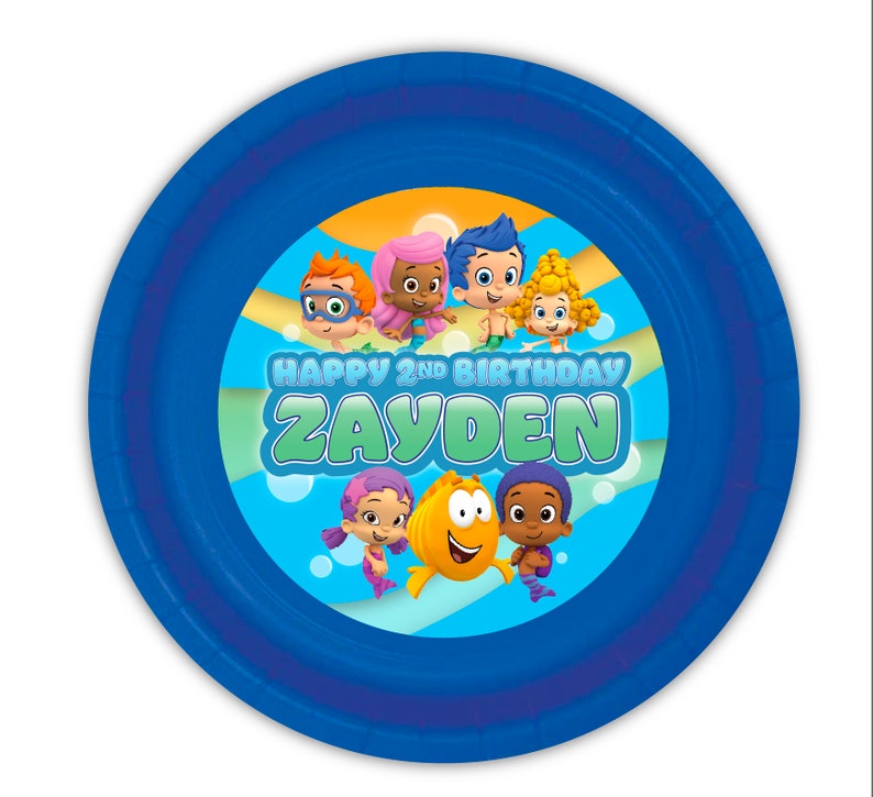 Bubble Guppies Personalized Meal Plates Pack of 12 - Etsy