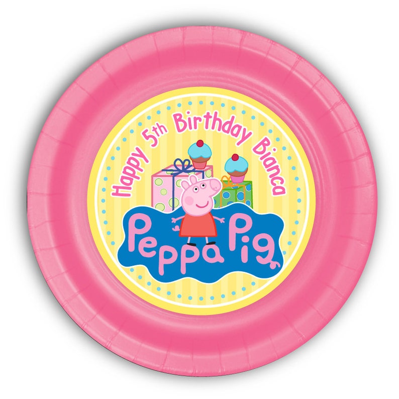 Peppa Pig Party Personalized Meal Plates Pack of 12 Etsy
