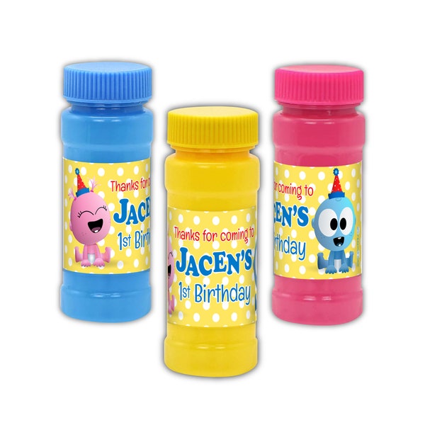 GooGoo & GaaGaa BabyFirstTV Bubbles Party Favors, Set of 12, Boy and Girl Party