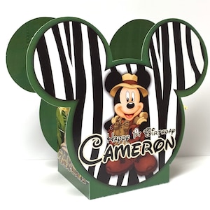 Mickey Mouse Jungle Safari Birthday Personalized Table Centerpiece SET of TWO