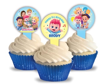 Bebefinn Personalized Cupcake Toppers, pack of 12