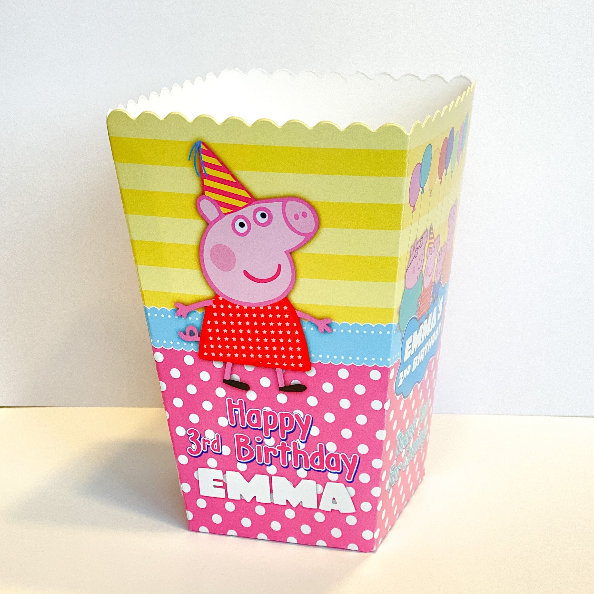 Peppa Pig Birthday Personalized Popcorn Box Pack of 8 - Etsy