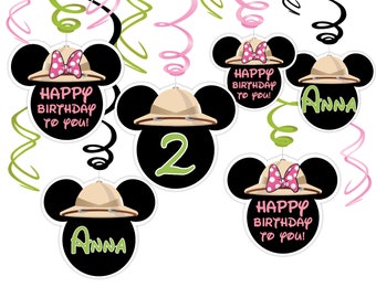 Minnie Mouse Jungle Safari Birthday Party Swirls Decorations