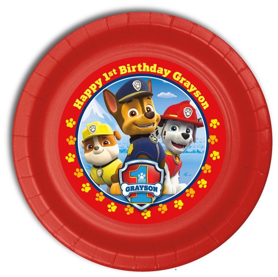 Kitchen & Dining Plates Paw patrol custom plate Dining & Serving etna