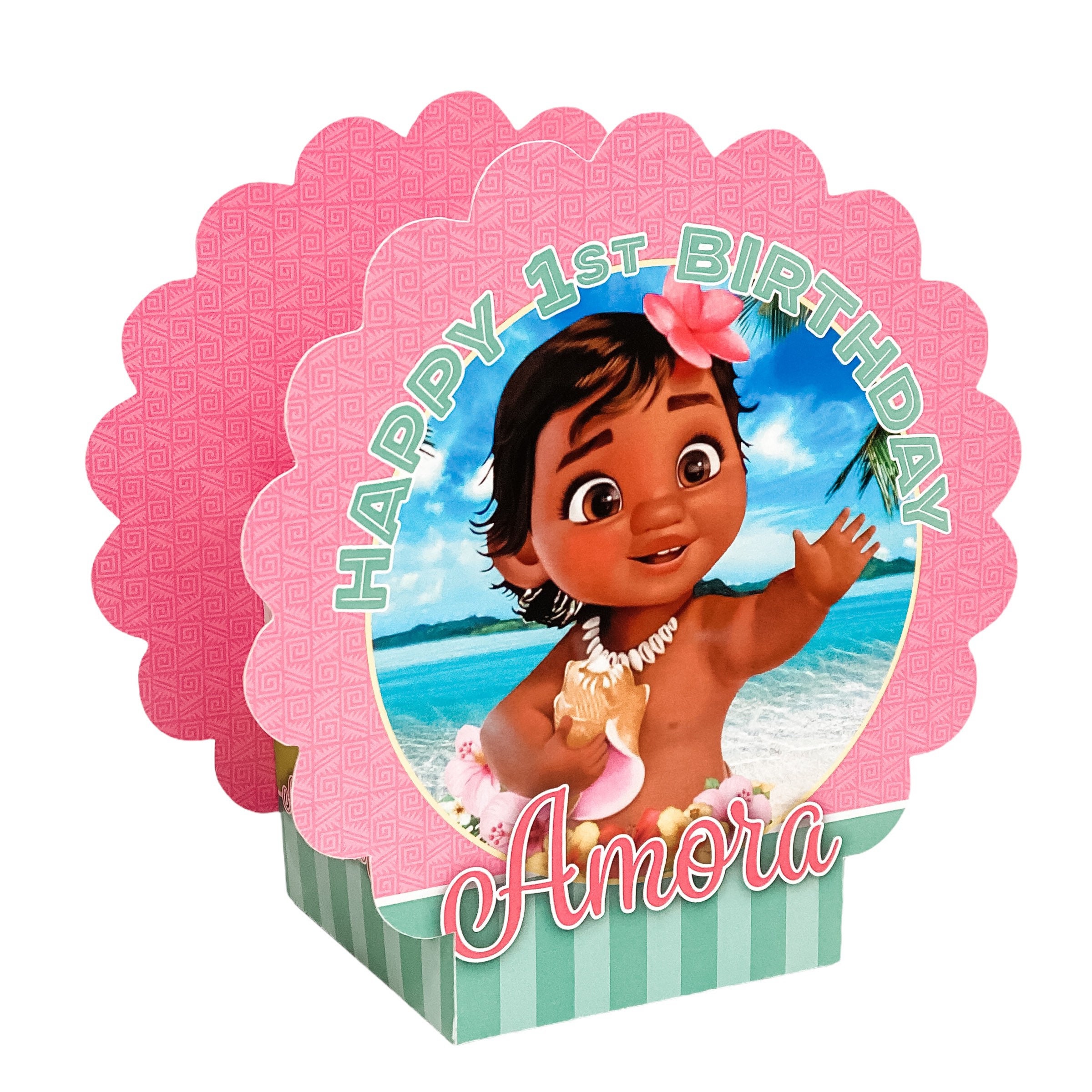 Moana Baby Birthday Personalized Table Centerpiece SET of TWO