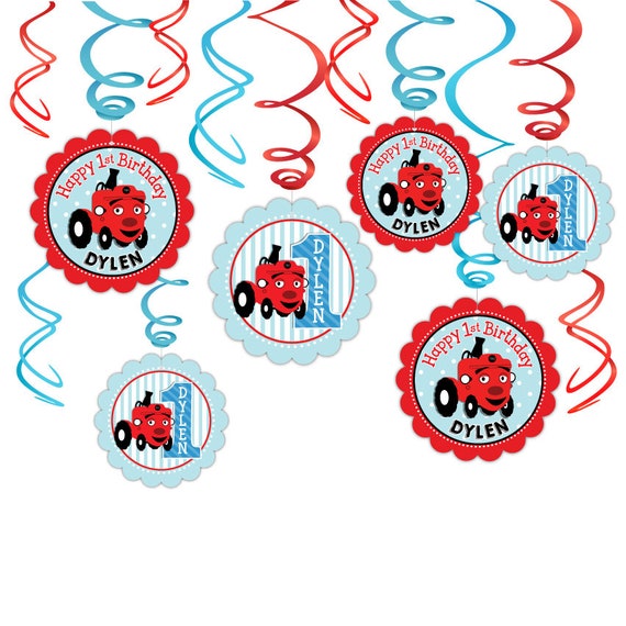 Tec The Tractor Personalized Dangler Decorations Babyfirst Tv Etsy