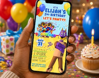 Doggyland Digital Birthday Invitation