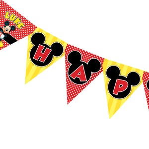 Mickey Mouse Classic Birthday Personalized Banner Decoration bild 2