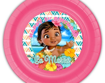 Baby Moana Personalized Meal Plates, 12 count