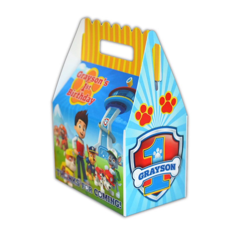 Paw Patrol Party Personalized Favor Boxes Pack of 8 Etsy