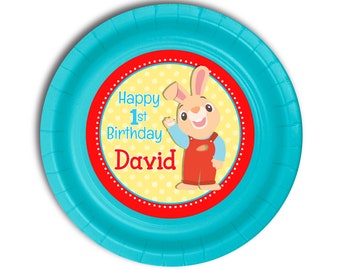Harry the Bunny BabyFirst TV Birthday Party, Personalized Cake Dessert Plates, pack of 12