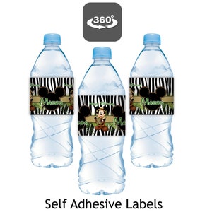 Mickey Mouse Safari Party, water labels, drink label, safari party, jungle safari party decoration, safari party supplies, Mickey Mouse safari, safari water bottle labels