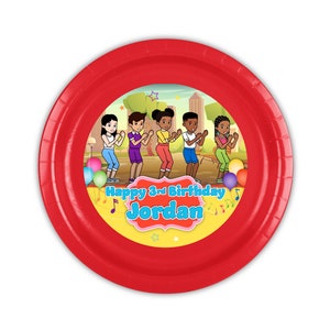 Gracie&#39;s Corner Custom Party Plates, Personalized Cake Plates, Red Version, 12 count, Licensed Item
