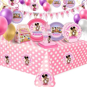 Gracie&#39;s corner ultimate party bundle package in pink & gold color scheme for 12 guests, officially licensed items