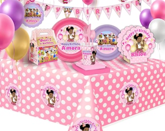 Gracie's corner ultimate party bundle package in pink & gold color scheme for 12 guests, officially licensed items