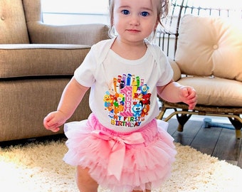 Personalized Babyfirst TV Birthday Outfit: Tutu Bodysuit Set