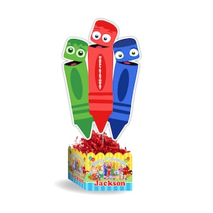 Color Crew BabyFirstTV Birthday Personalized Table Centerpiece, color crew party supplies, color crew table centerpiece