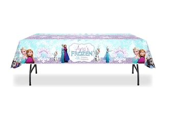 Frozen Ice Princess Party Personalized HEAVY Vinyl  Table Cover, Custom Made