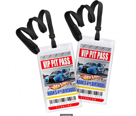 Race Car Party Vip Pit Pass in Pouch With Lanyard, Set of 10 - Etsy