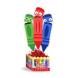 Color Crew BabyFirstTV Birthday Personalized Table Centerpiece, color crew party supplies, color crew table centerpiece