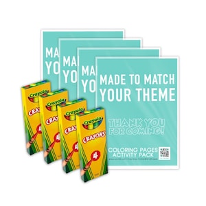 8 Sets Party Favor Coloring Page Sets, Choose Your Theme