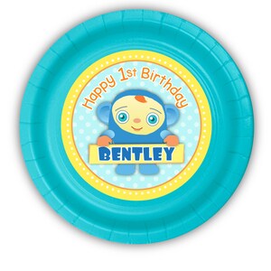 Peek-A-Boo BabyFirst TV Party Personalized Cake Plates, pack of 12