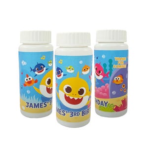 Baby Shark Bubbles Custom Party Favors, Set of 12