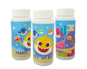 Baby Shark Bubbles Custom Party Favors, Set of 12