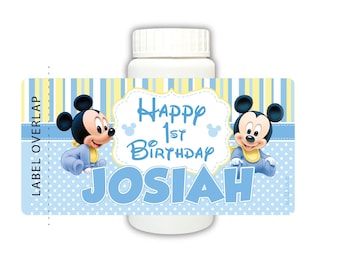 Mickey Mouse Baby's First Birthday Bubbles Party Favors, Set of 12