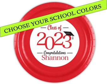Graduation class of 2026 personalized plates, 12 count, FAST Turnaround