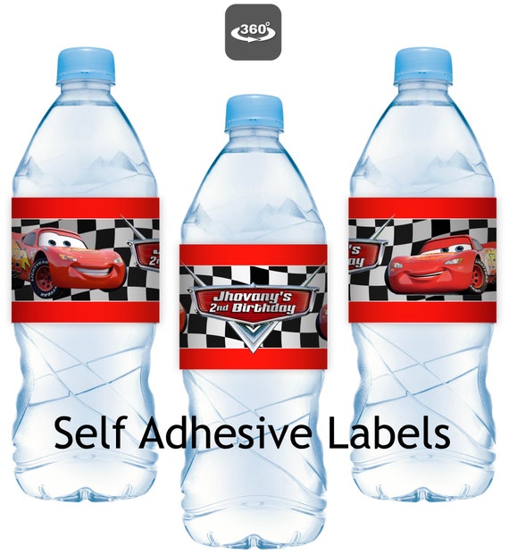 Disney Cars Water Bottle Labels 