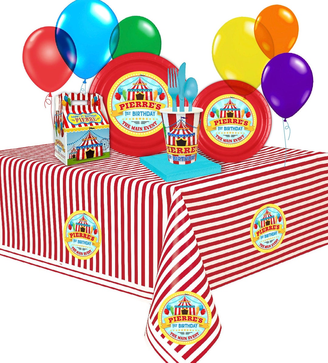 Circus Carnival Birthday Party Basic Party Pack for 12 Guests - Etsy